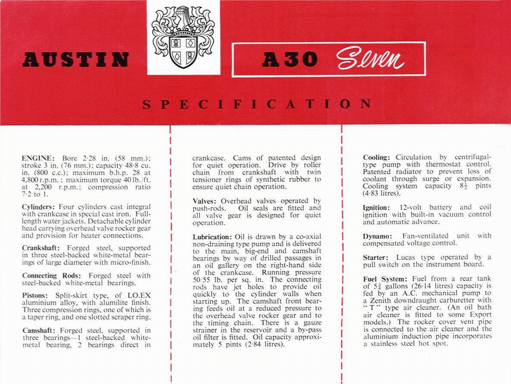 1951 Austin A30 Seven Brochure Page 30